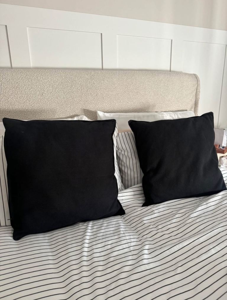 WIKEA Black Cushion Covers + Inserts (Set of 2) – 46cm