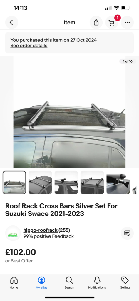 Suzuki swace 2021 hybrid roof rack 
