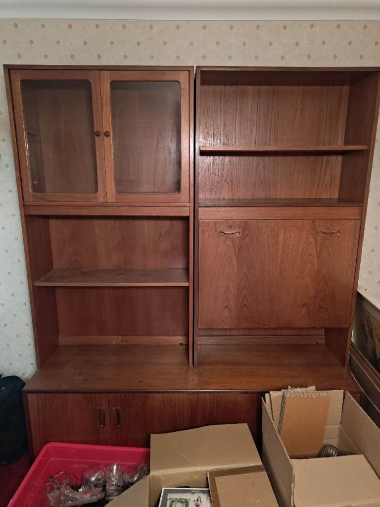 Dark wood wall units