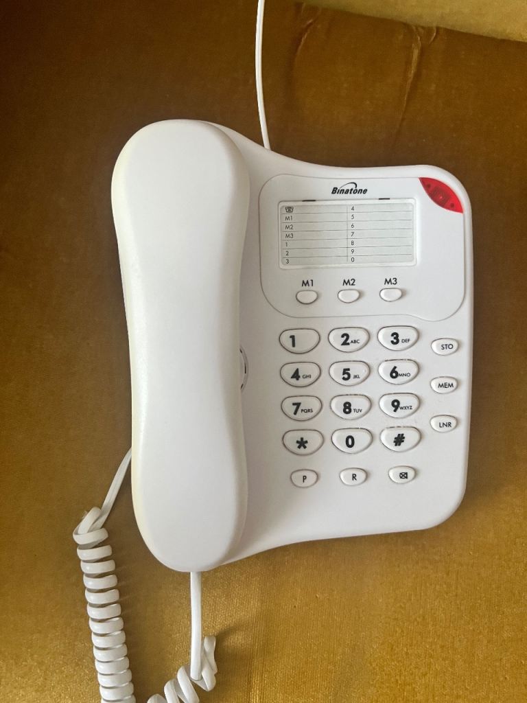 Binatone Corded Home Phone - White, As Good As New