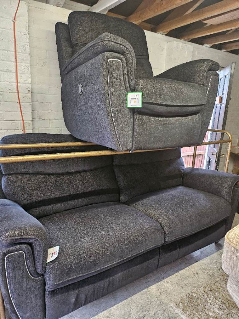 New laz boy grey recliner sofa & electric recliner armchair 