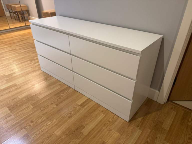 FREE DELIVERY IKEA WHITE DRESSER CHEST OF SIX DRAWERS GREAT CONDITION