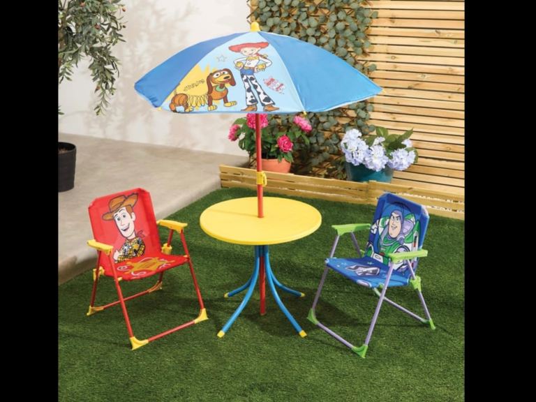 Toy Story Children Kids Summer Garden Patio Set of Table Chairs & Parasol - New in Box