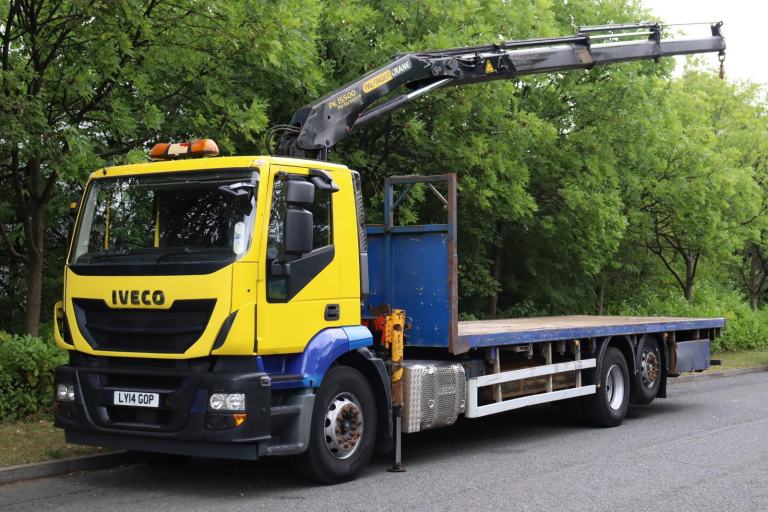 IVECO STRALIS 310 6X2 PALFINGER PK15500 CRANE FLATBED (2014)