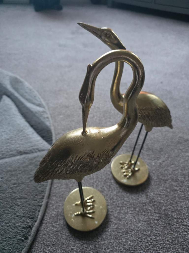 Set of Two: Includes two uniquely posed birds—one gracefully preening and one standing tall.