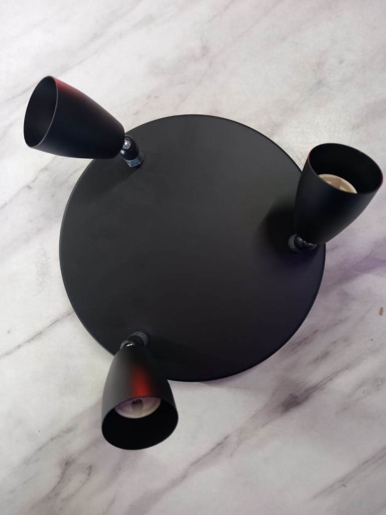 SAXBY LIGHTING 101330  AMALFI MATT BLACK 3 LIGHT CEILING SPOTLIGHT.