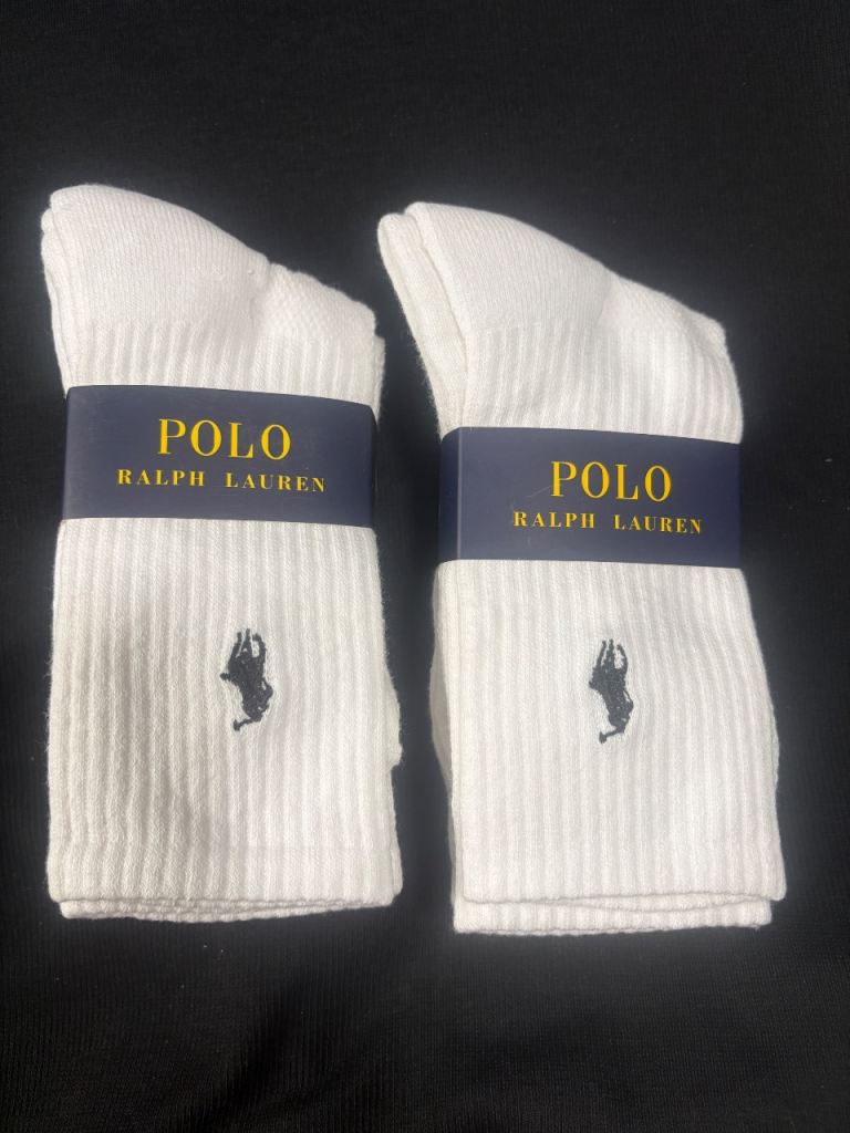 New Polo Ralph Lauren White Cotton Socks - 2 Pairs