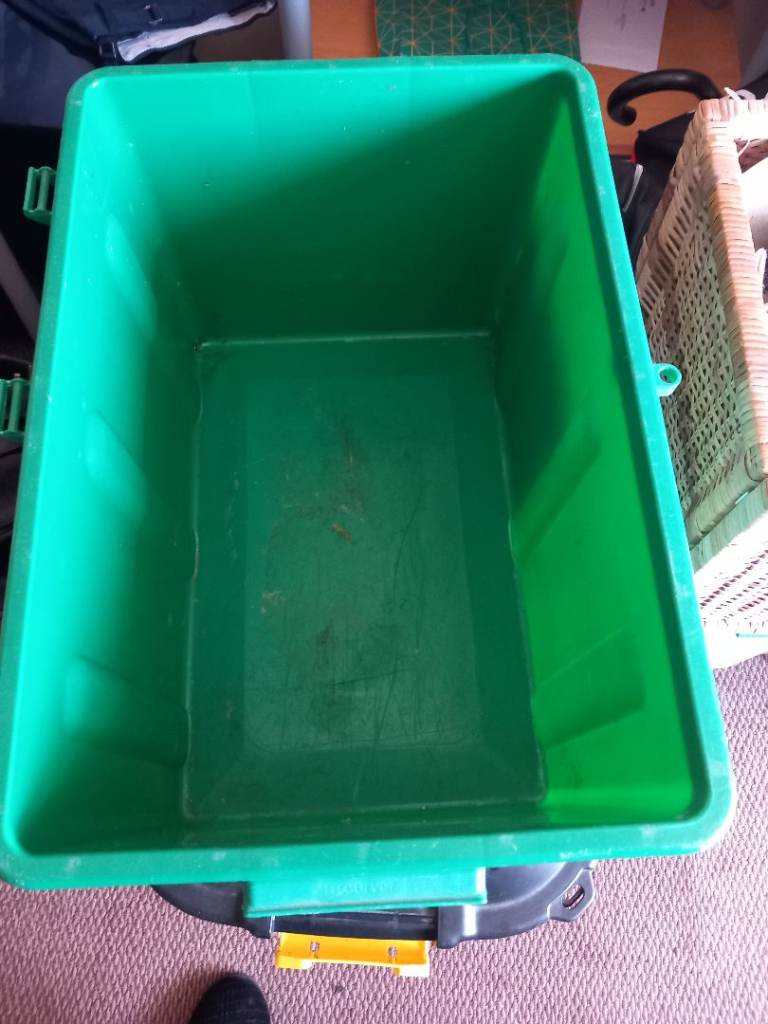 Green storage boxes