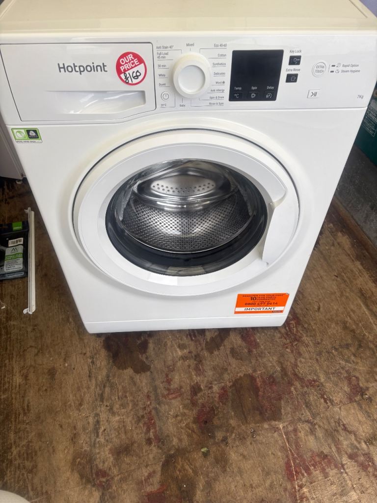 HOTPOINT 7KG WASHING MACHINE AS NEW £150 DELIVERED FITTED🔥DENTON APPLIANCES 🔥