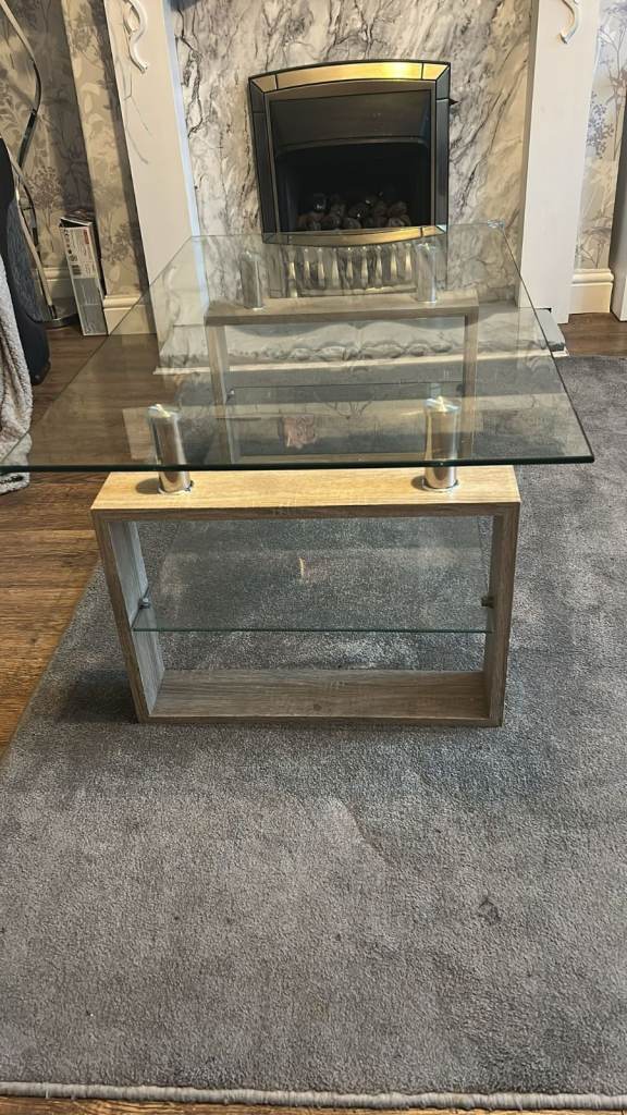 Glass coffee table