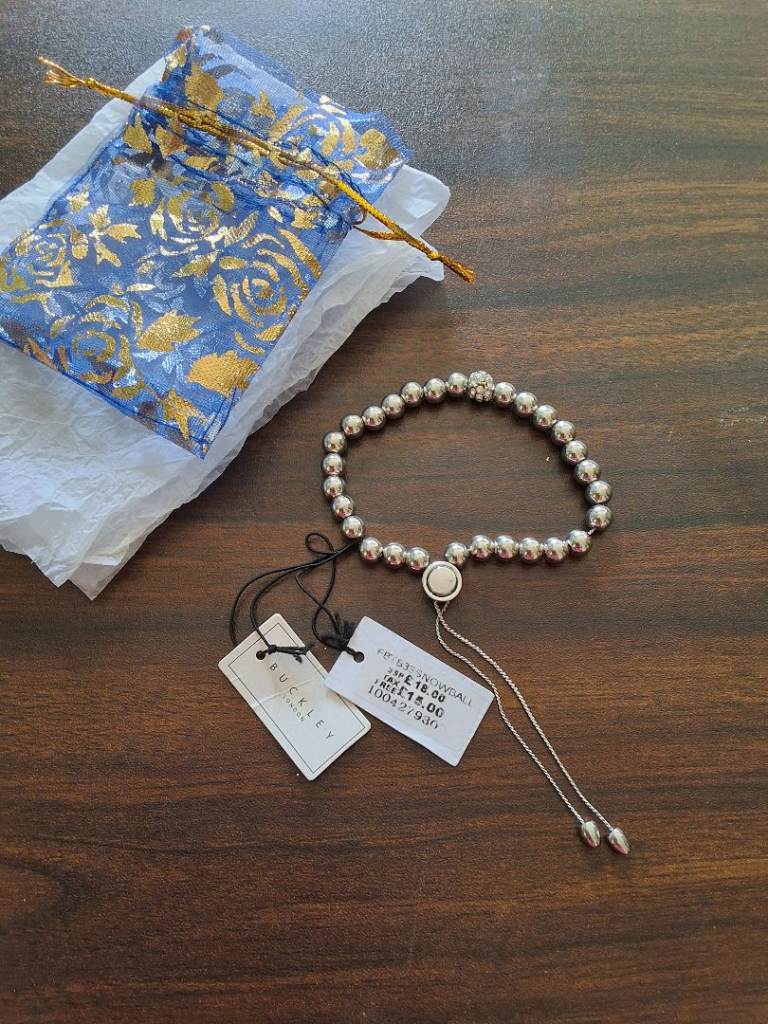 Brand new Buckley London Snowball bracelet with gift pouch