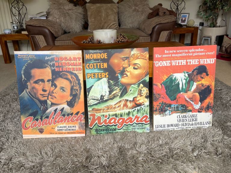 Set of three Classic Movie Canvas Art Prints