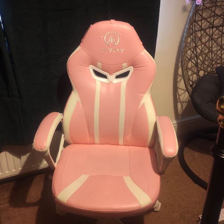 Pink Chair Gaming Office PU Leather Massage Sport Racing 