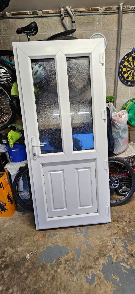 White double glazed upvc door 