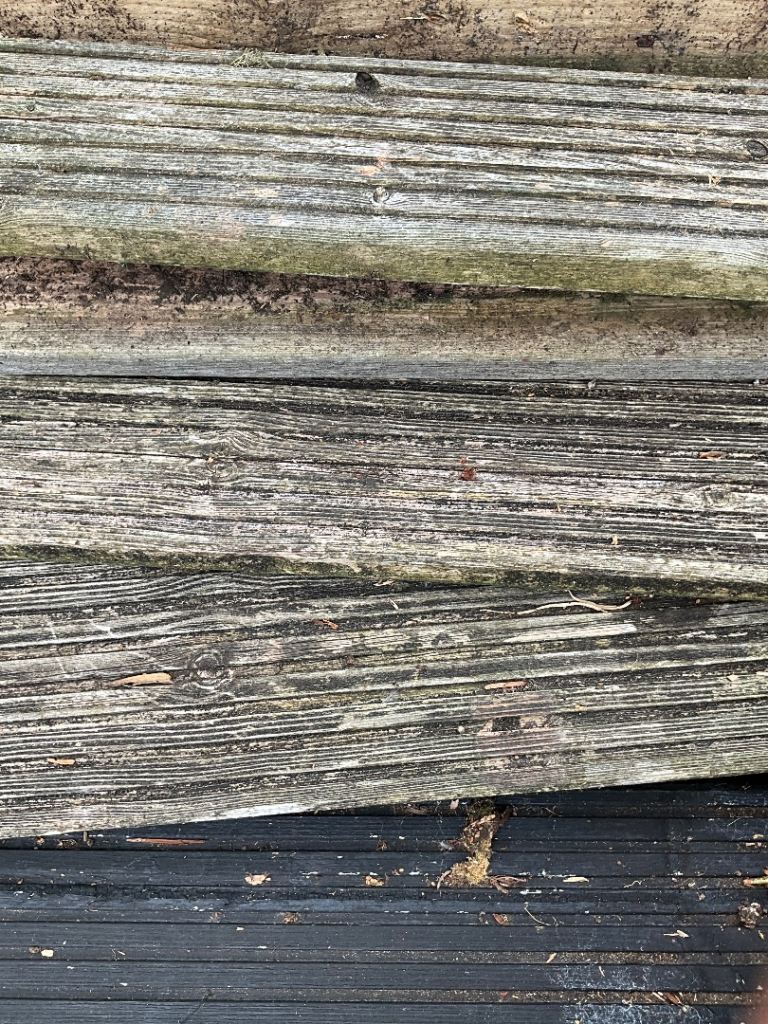 Wooden decking planks