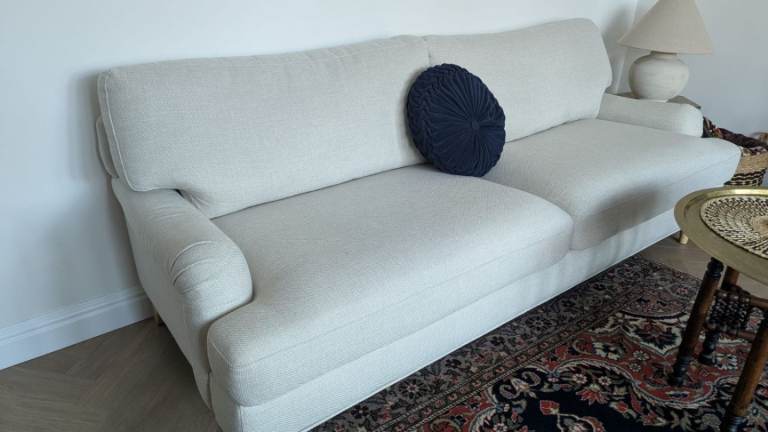 DUSK Hampshire 3-Seater Sofa – Beige Fabric, AS NEW Condition