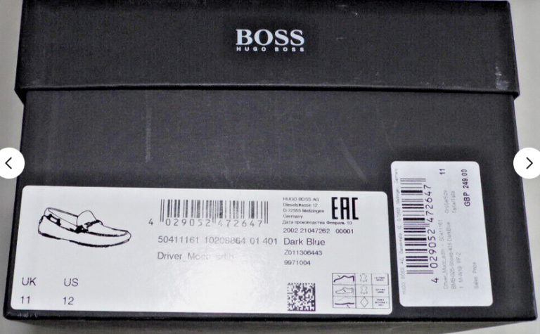 HUGO BOSS DARK BLUE MOCASSINS LOAFERS Size 46, UK 11, US 12 MADE in ITALY