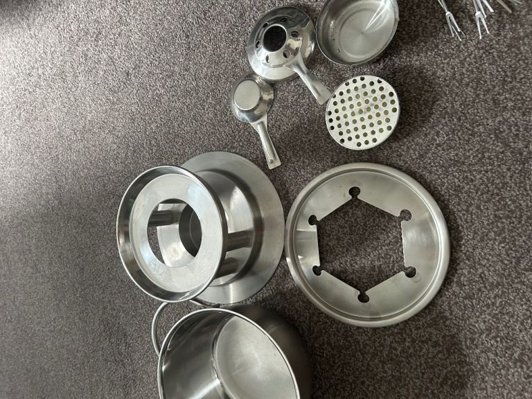 Stainless Steel Fondue Set with Forks – Good Condition