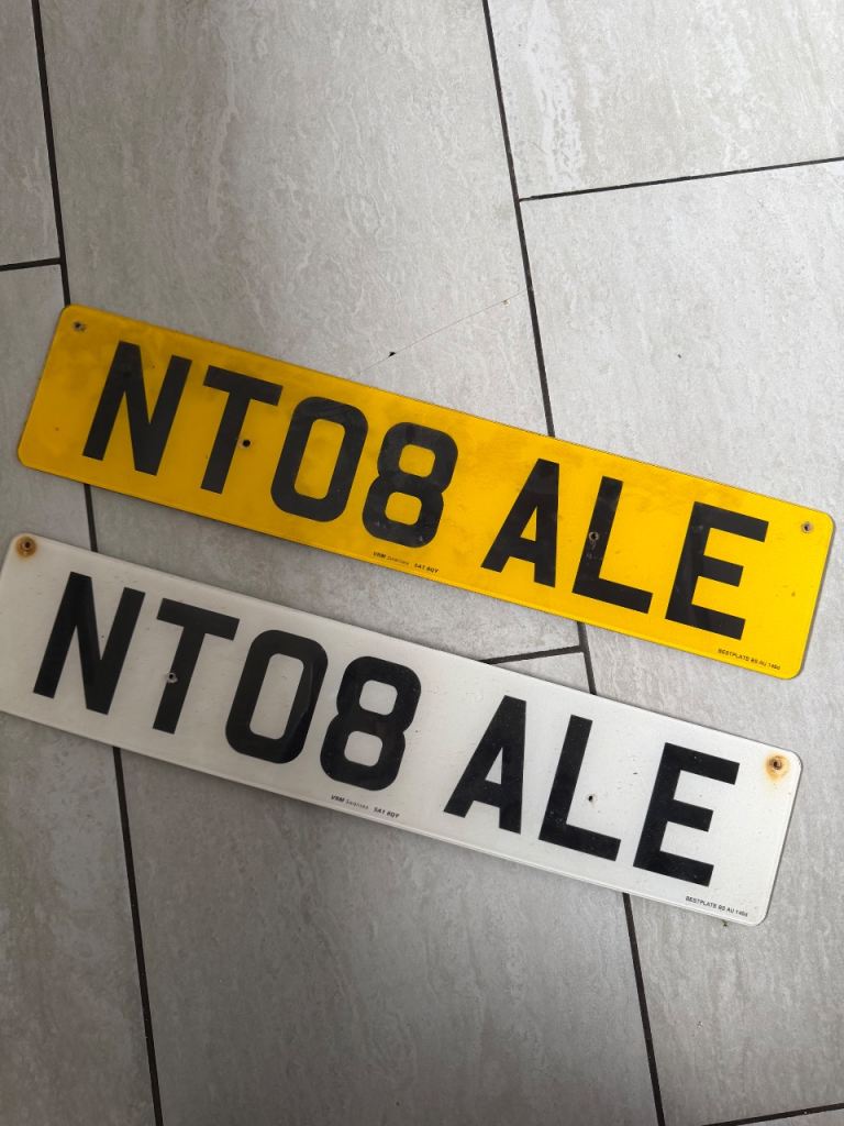 Car registration plate front & back 