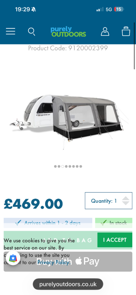 Dometic Rally 390 Caravan Awning - Grey/Black