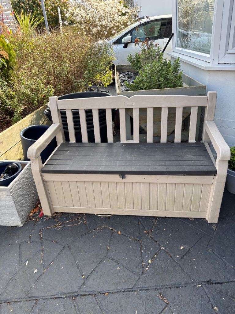 Garden bench with under seat storage