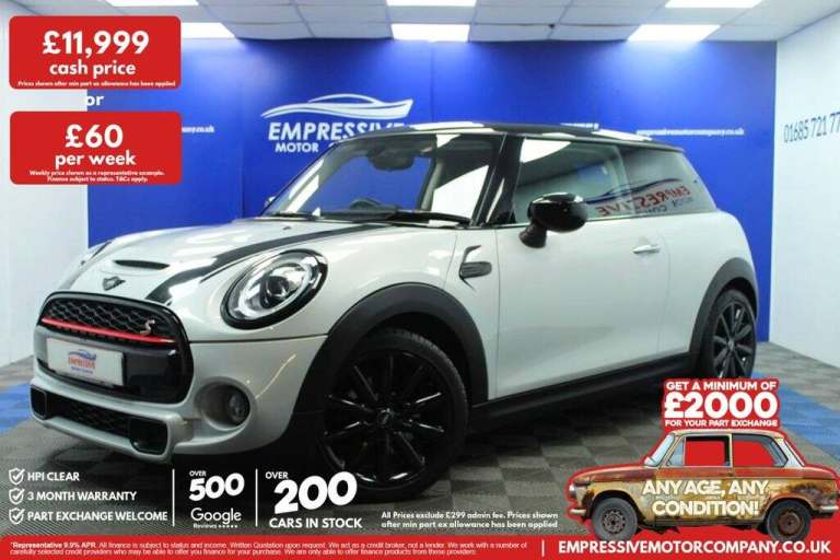 2019 69 MINI HATCH 2.0 COOPER S CLASSIC HATCHBACK 3DR PETROL MANUAL EURO 6 (S/S)