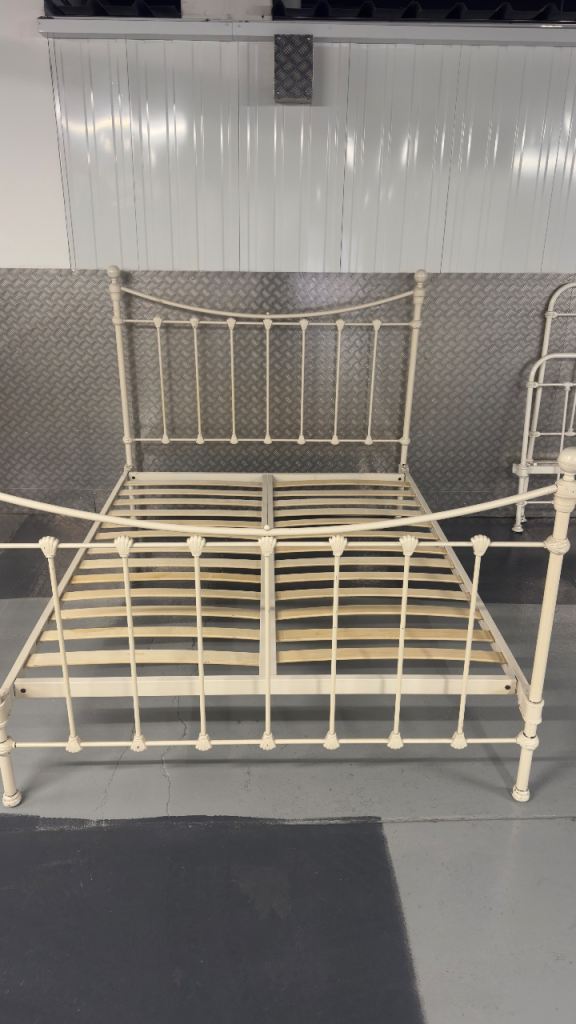Laura Ashley Cream Metal Large Double Bed Frame