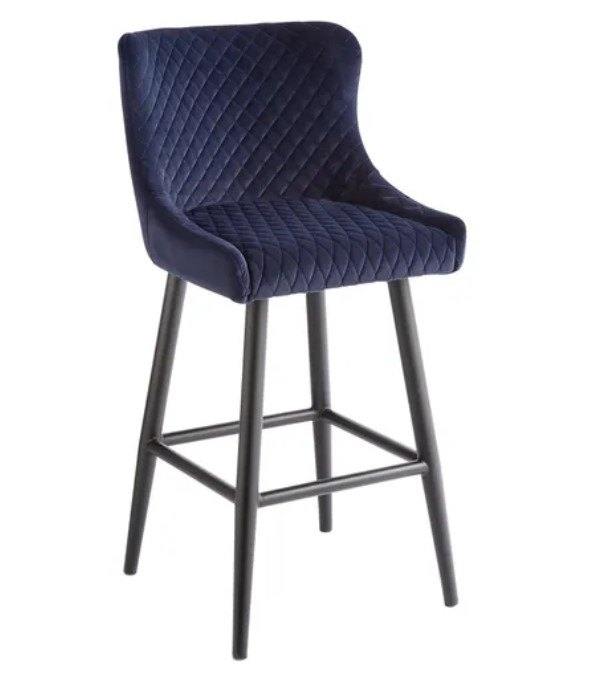 EX DISPLAY - Montreal Counter Height Bar Stool, Velvet - £50