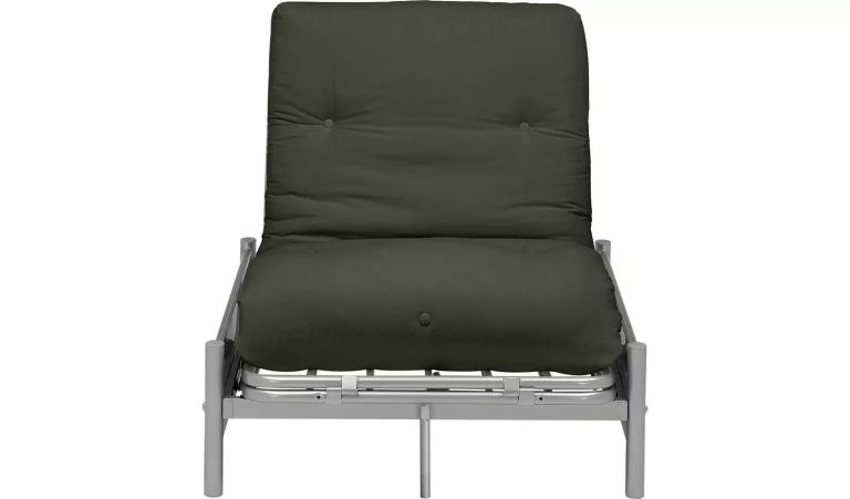 Argos Home Single Futon Metal Sofa Bed with  Mattress - Black