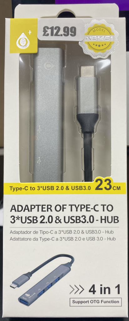 Adapter type-C to 3*USB2.0 & USB3.0-HUB