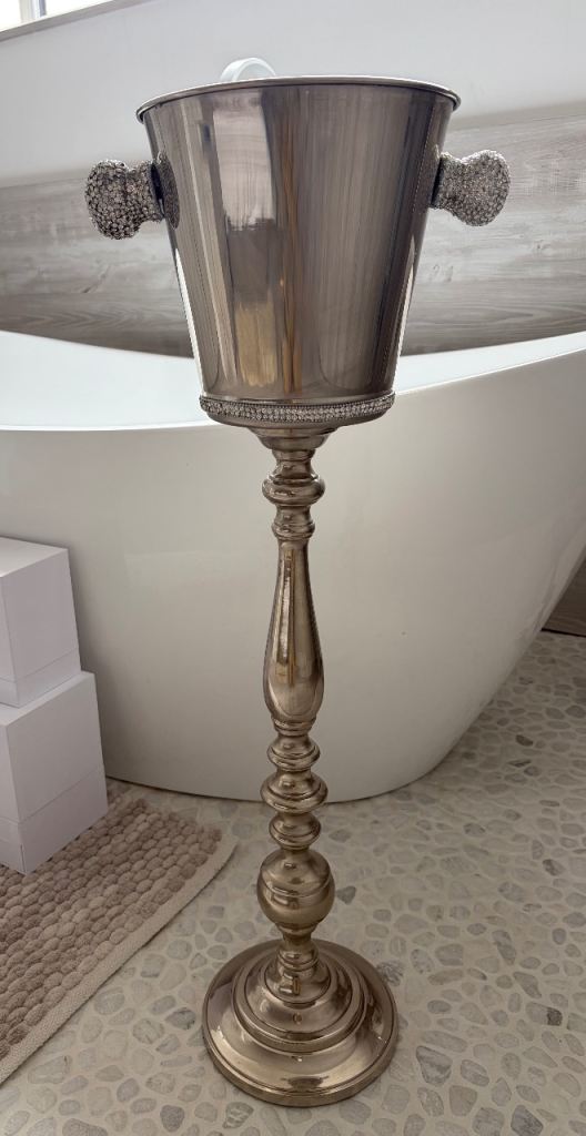 Champagne ice bucket on stand silver rare wine cooler 