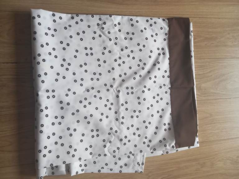 Vintage Dorma Mary Quant Double Flat Sheet Brown White Daisy Unused