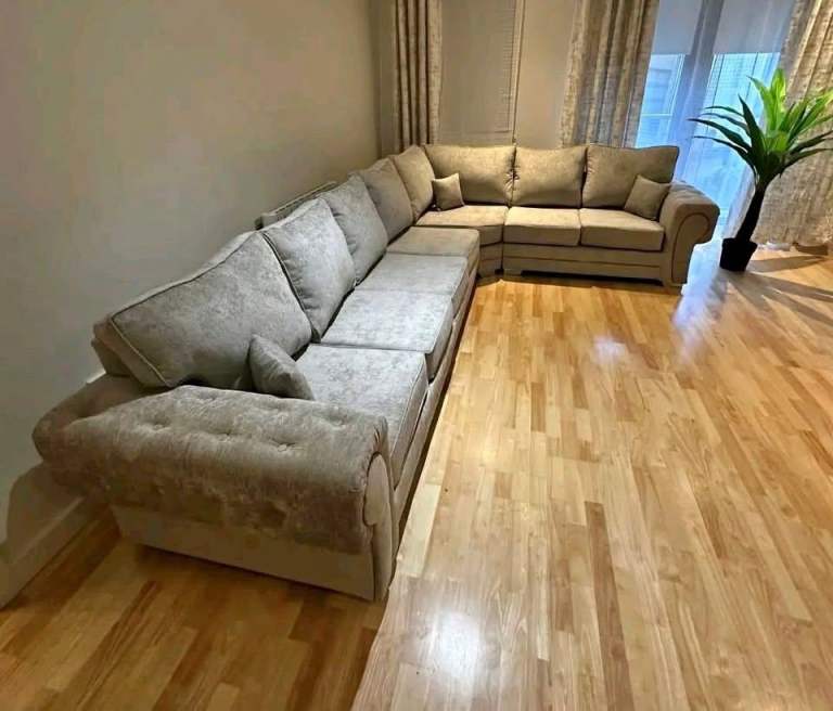 Best Price - Light Grey Verona 7x Seater L Shape Sofa - Brand New Top Quality- Free Express Delivery