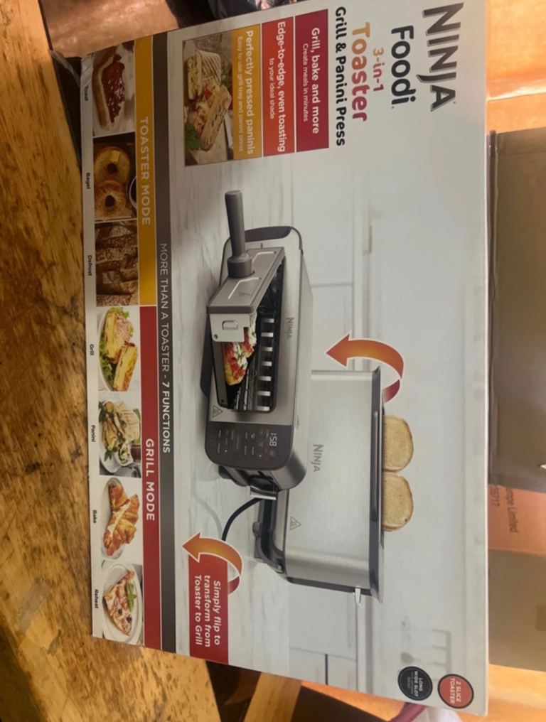Ninja 3in1 toaster panini and grill press stainless steel brand new 