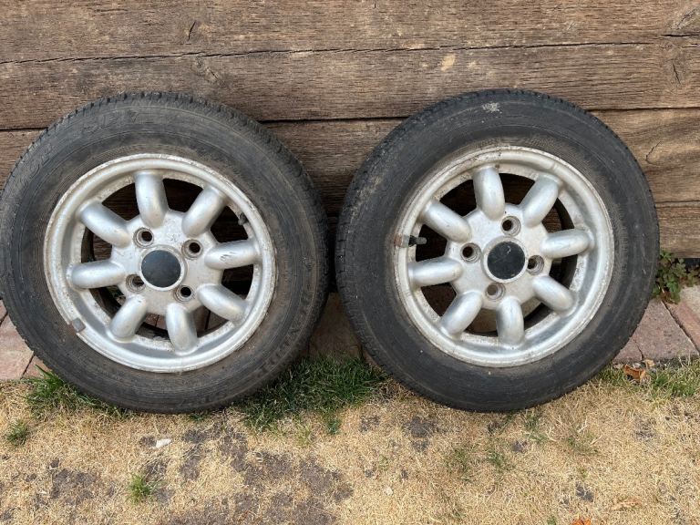 2 x classic mini alloy wheels 