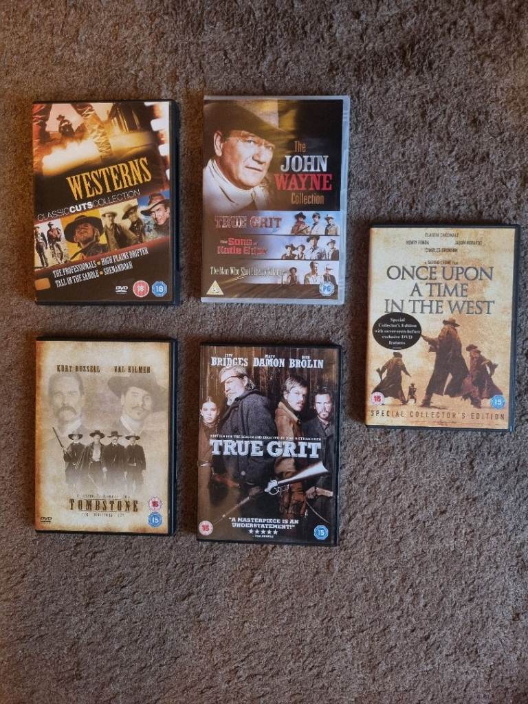 Western Collection DVDs - Tombstone, John Wayne, True Grit, Once Upon A Time in the West