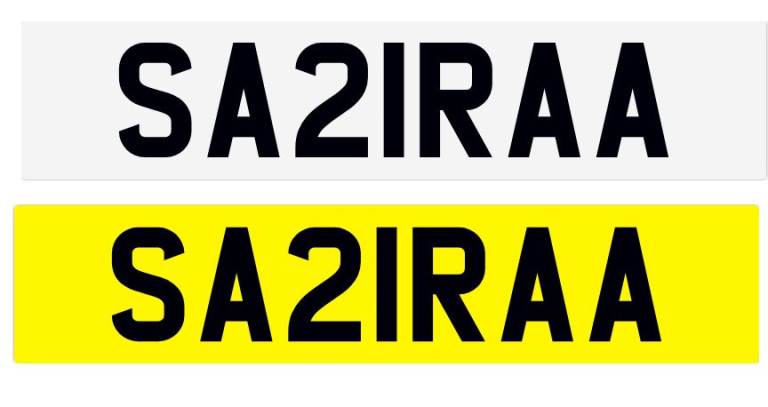 SAIRA number plate for sale,
