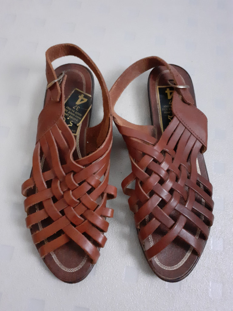 Womens Debenhams Brown Leather Sandals, UK Size 4 / EUR Size 37