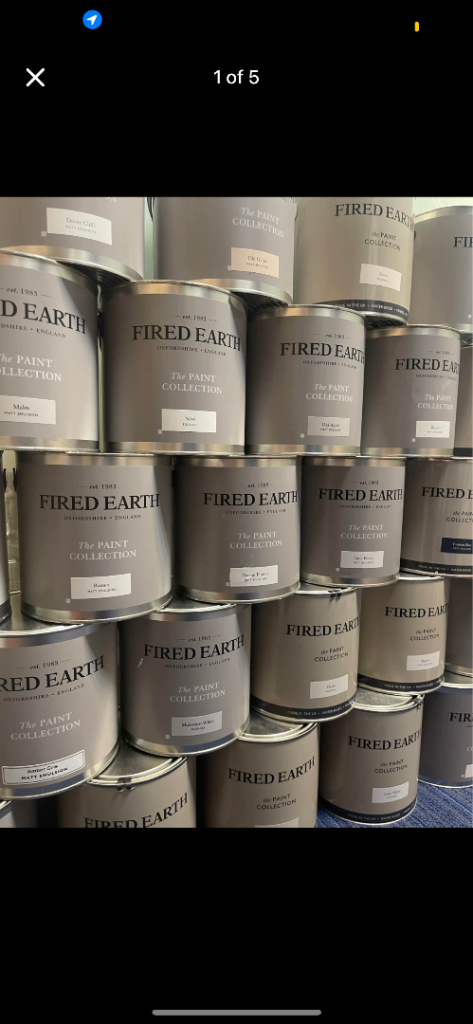 Interior wall paint 2.5 Litres BRAND NEW UNOPENED TINS - Fired Earth brand