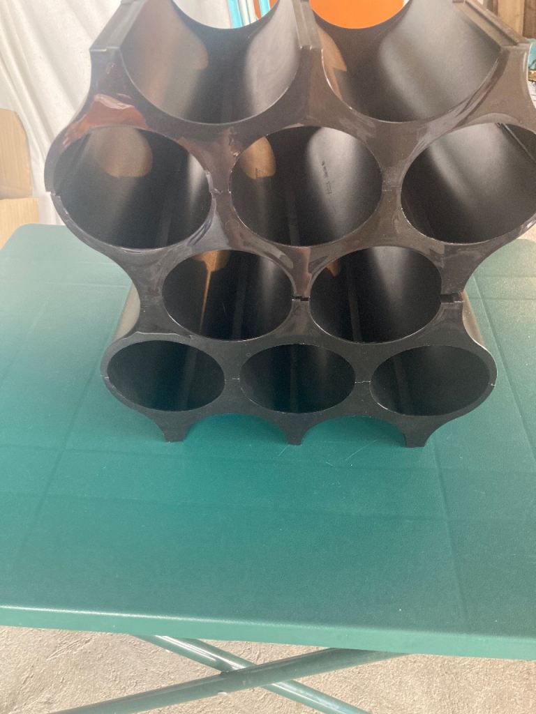 Black Plastic Wine Rack – Holds 9 Bottles