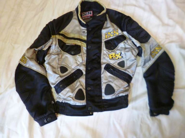IXS ladies motorcycle paddock jacket. Size small, fits over leathers.