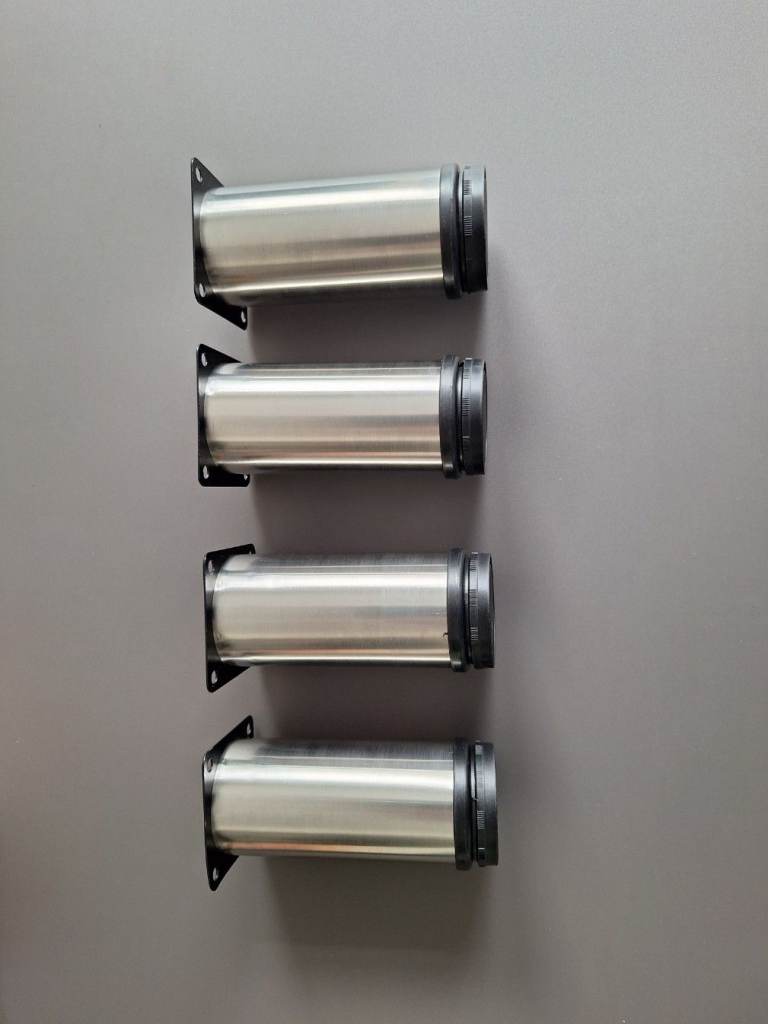 4 Extendable Brushed Stainless Steel Furniture Legs