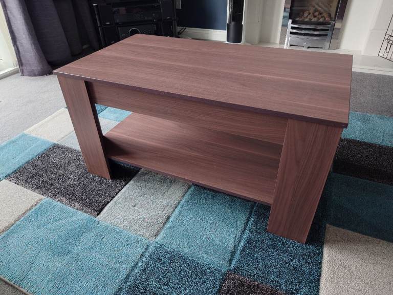 Brown Wood Effect Coffee Table with Storage – Good Condition