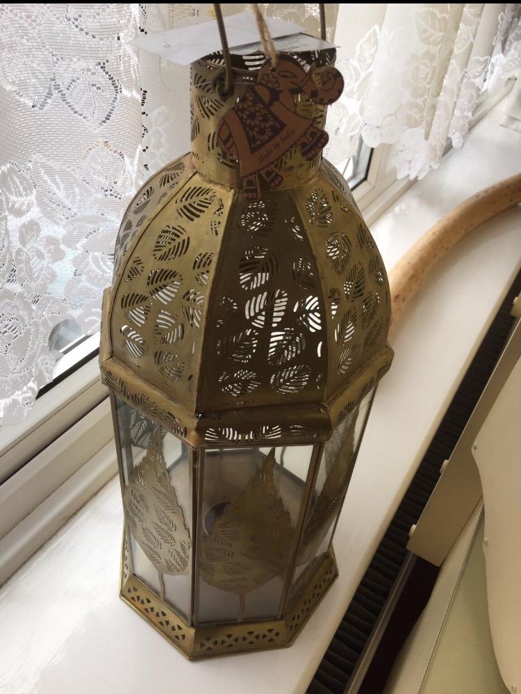 Brass Leaf fretwork Lantern 