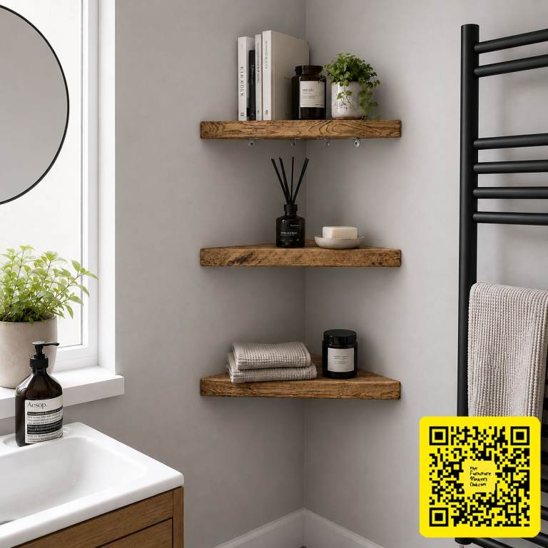 Reclaimed Scaffold Board Corner Shelf | Peckham
