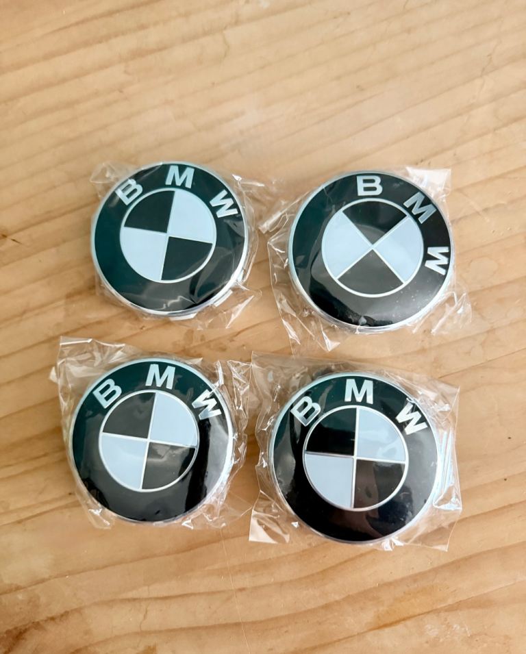 BMW 68mm Wheel Centre Caps Badge Logo Set of 4 – Alloy Wheel Hub Caps