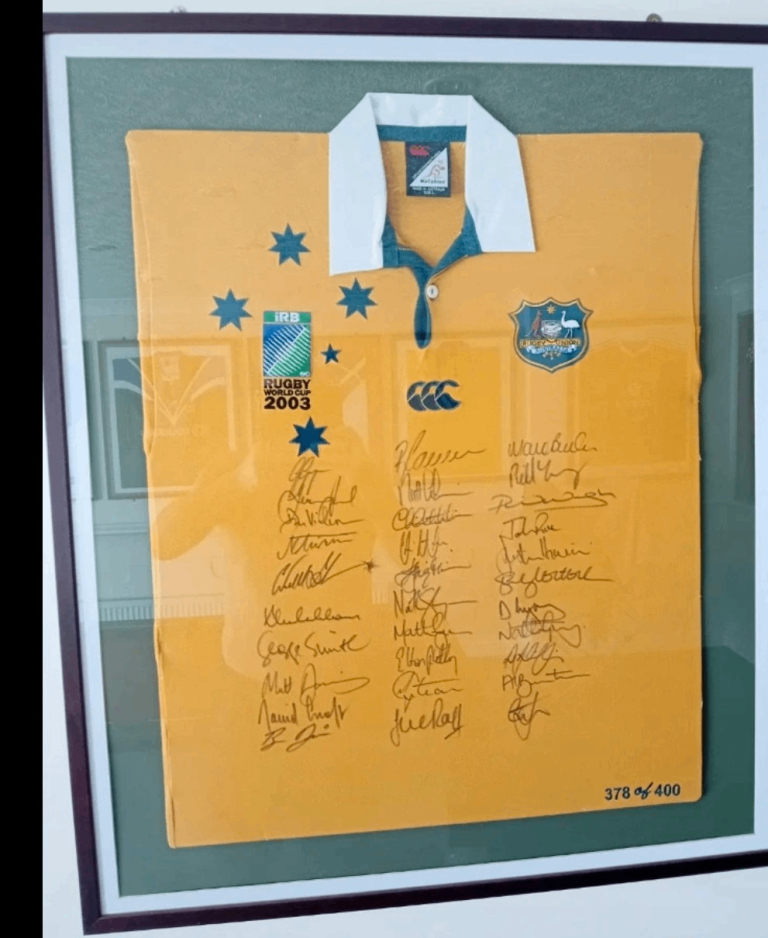2003 Rugby World Cup Final Signed Australian Rugby Shirt In Frame