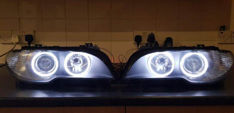 Used Genuine BMW 3 Series E46 Headlights Coupe Convertible Facelift with Angel Eyes