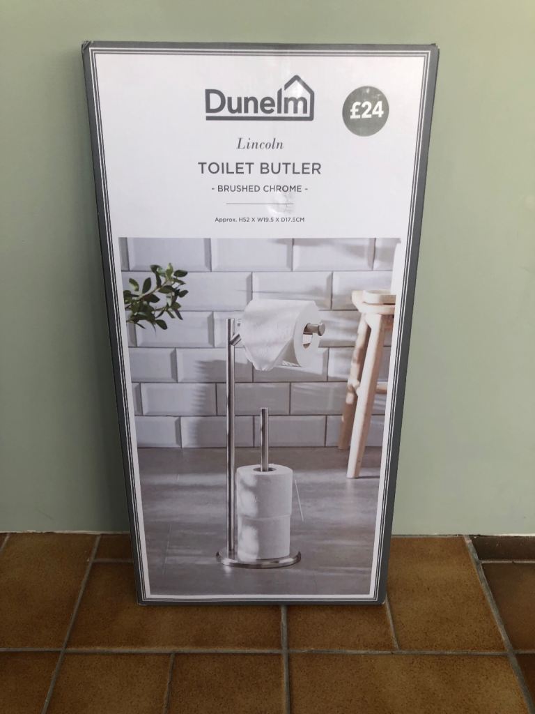 Dunelm Lincoln Toilet Butler - Brushed Chrome, Brand New