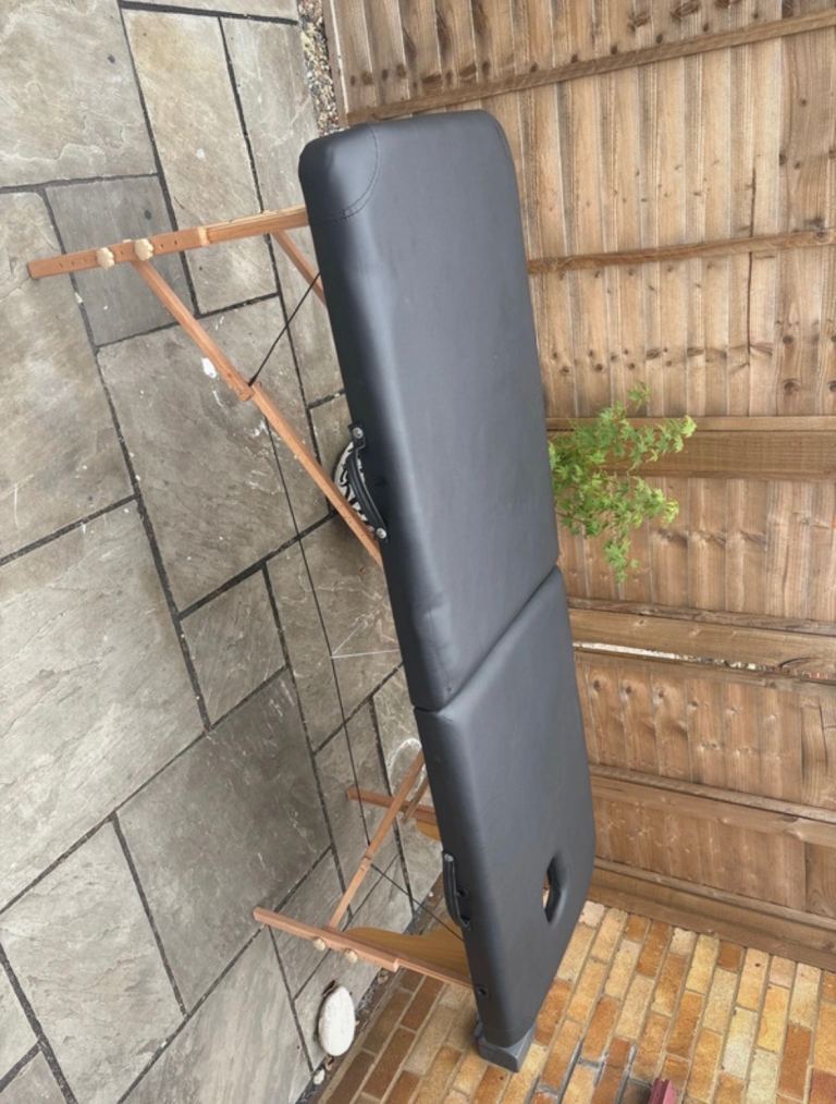 Massage bed. Stool and attachments
